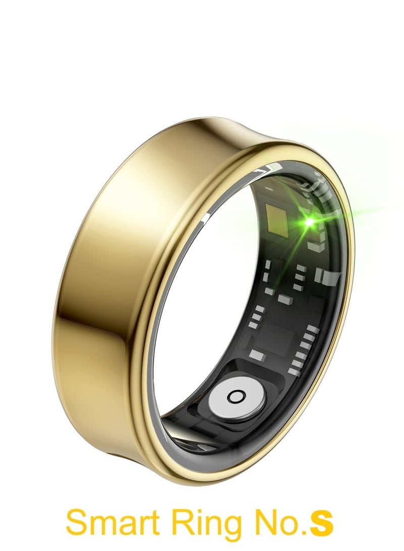 general Smart Ring for Heart Rate, Blood Oxygen, Sleep Monitoring, all Weather Motion Calculation, 24-hour Health Monitoring, Protect Your Health, Lightweight and Comfortable, 5ATM Waterproof, Photo Control, Hand Gestures Browse Tiktok, Gold No.S - Image 1